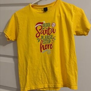 Yellow Kids T-Shirt with Santa Print